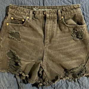 No Boundaries, black, distressed Jean shorts, sz 5